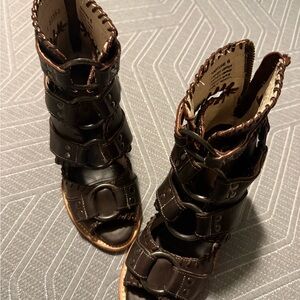 Freebird Dark Brown Heeled Sandals